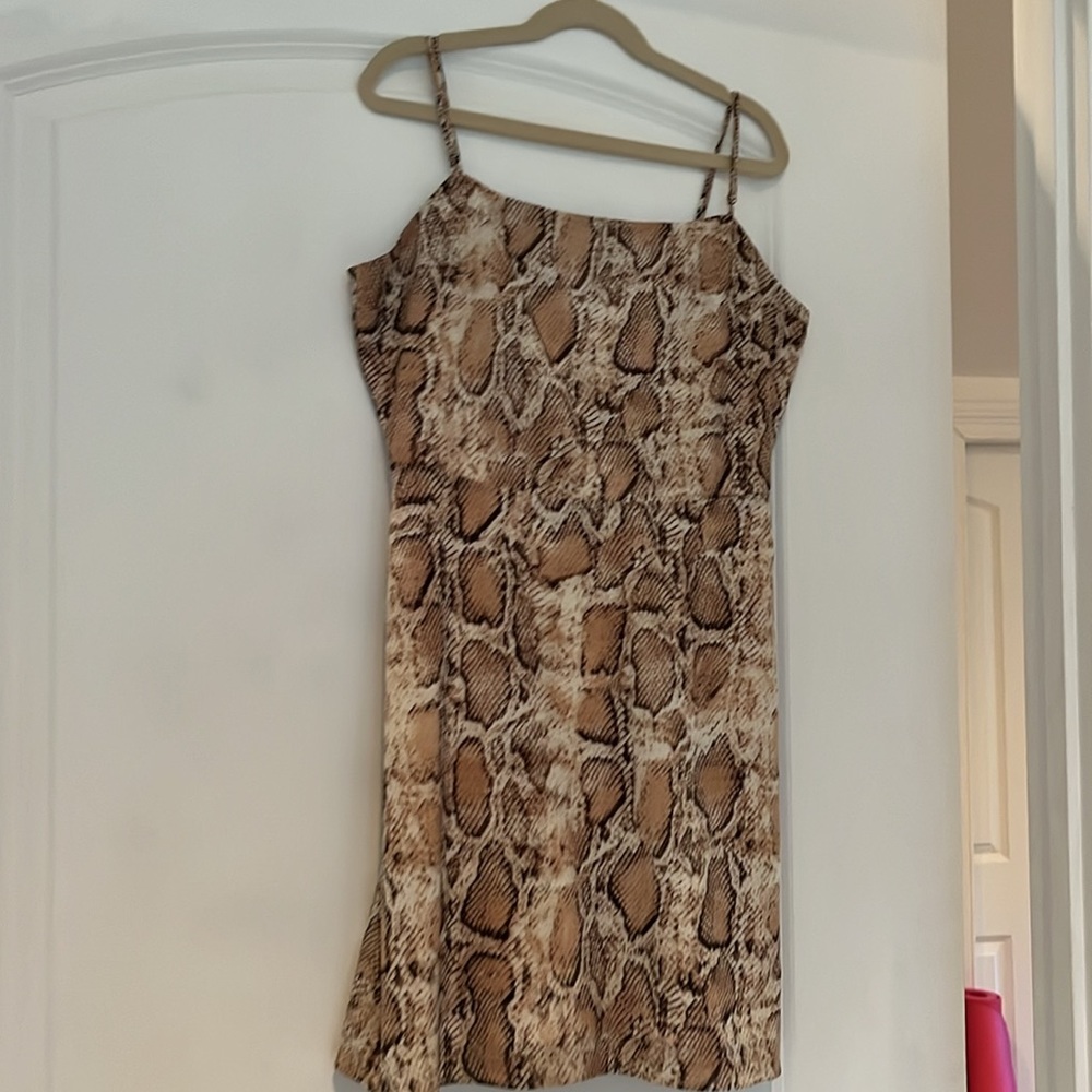 Snakeskin mini dress